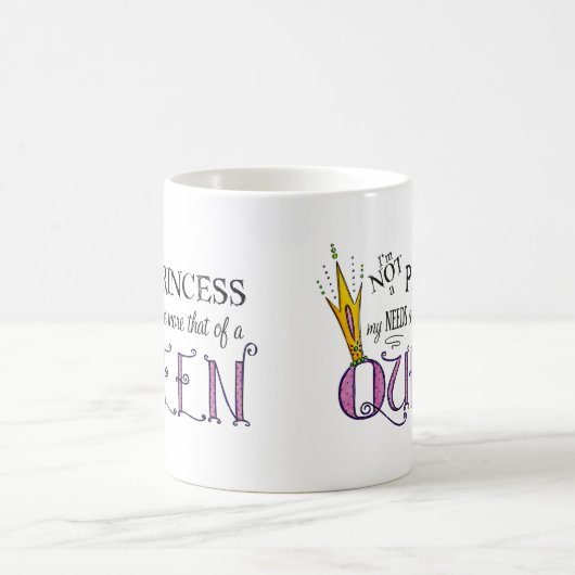 Ich bin keine Prinzessin-Tasse Kaffeetasse (Mittel)