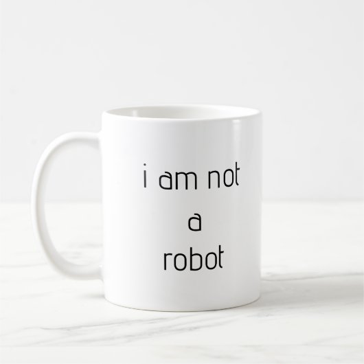 Ich bin keine Roboter-Tasse Kaffeetasse (Links)