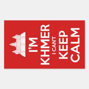 Ich bin Khmer, ich kann nicht Calm Behalten Rechteckiger Aufkleber