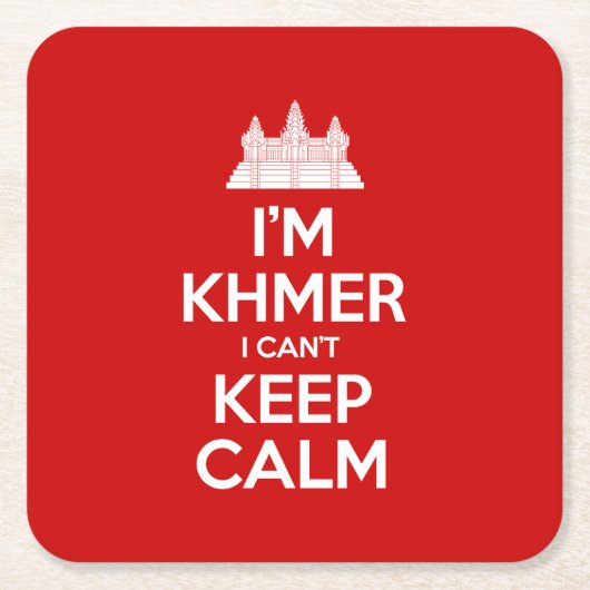 Ich bin Khmer, ich kann nicht Calm Behalten Rechteckiger Pappuntersetzer (Vorderseite)