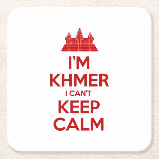 Ich bin Khmer, ich kann nicht Calm Behalten Rechteckiger Pappuntersetzer (Vorderseite)