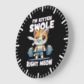 Ich bin Kitten Swole, gerade Meow - Gym Cat Motiva Große Wanduhr (Winkel)