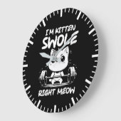 Ich bin Kitten Swole, gerade Meow - Gym Cat Motiva Große Wanduhr (Winkel)