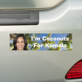 Ich bin Kokosnüsse für Kamala Autoaufkleber