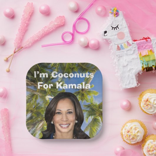Ich bin Kokosnüsse für Kamala Pappteller (Party)