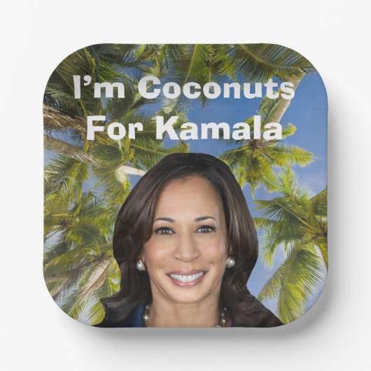 Ich bin Kokosnüsse für Kamala Pappteller (Vorderseite)
