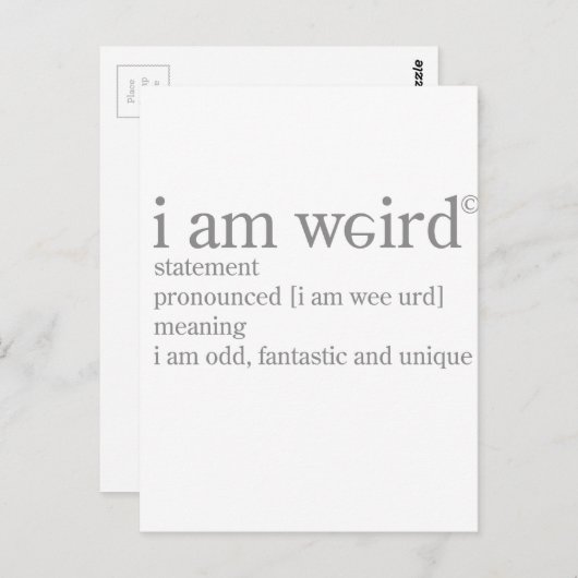 Ich bin komisch postkarte (Vorne/Hinten)