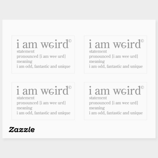 Ich bin komisch rechteckiger aufkleber (Blatt)