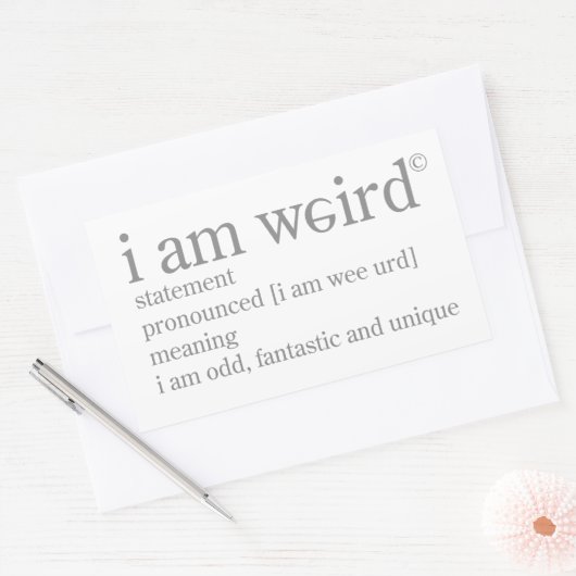 Ich bin komisch rechteckiger aufkleber (Umschlag)