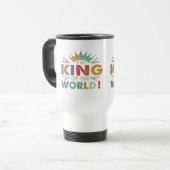 "Ich bin König der Welt!" Multicolor-Tasse Reisebecher (Vorderseite Links)