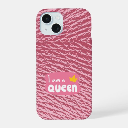 ICH BIN KÖNIGIN / Hellrosa iPhone 15 Hülle (Rückseite)