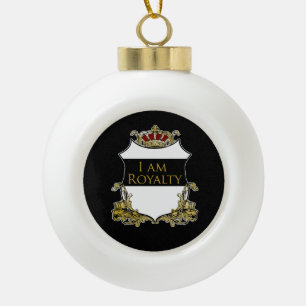 „Ich bin königlich“ Heraldik-Kronen-Keramik-Kugels Keramik Kugel-Ornament