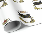 “Ich bin königlich” Heraldik-Muster Matt-Verpackun Geschenkpapier (Rolleneckpunkt)