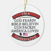 ICH BIN KONSERVATIV KERAMIK ORNAMENT (Links)