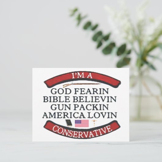 ICH BIN KONSERVATIV POSTKARTE (Stehend Vorderseite)