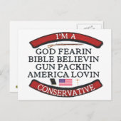 ICH BIN KONSERVATIV POSTKARTE (Vorne/Hinten)