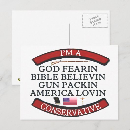 ICH BIN KONSERVATIV POSTKARTE (Vorne/Hinten)