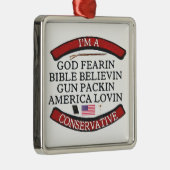 ICH BIN KONSERVATIV SILBERNES ORNAMENT (Rechts)