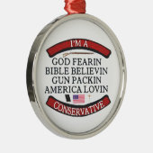 ICH BIN KONSERVATIV SILBERNES ORNAMENT (Rechts)