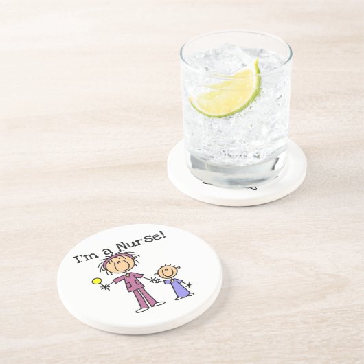 Ich bin Krankenschwester-T - Shirt und -Geschenke Getränkeuntersetzer (Seite)