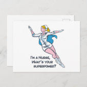 Ich bin Krankenschwester, was deine Supermacht ist Postkarte (Vorne/Hinten)