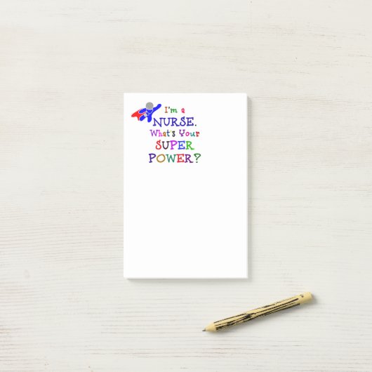 Ich bin Krankenschwester. Was ist dein Super-Power Post-it Klebezettel (Auf Schreibtisch)