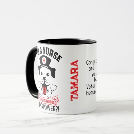 Ich bin Krankenschwester, was ist dein Super-Power Tasse (Vorderseite Links)