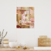 Ich bin kreativ pfirsichfarbene Marmorplatte Poster (Küche)