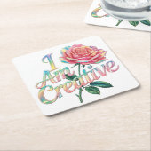 Ich bin kreatives Rosa Untersetzer Set (angewinkelt)