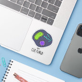 Ich bin kultivierter Funny Bacteria Pun Aufkleber (Laptop mit iPhone)