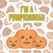 Ich bin Kürbiskinhead-2-Platz Aufkleber (Vorderseite)