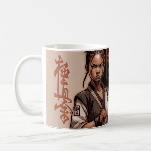 Ich bin Kyokushin, unzerstörbar, unbesiegbar Kaffeetasse (Links)