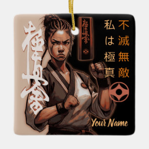 Ich bin Kyokushin, Unzerstörbar, Unbesiegbar Keramikornament