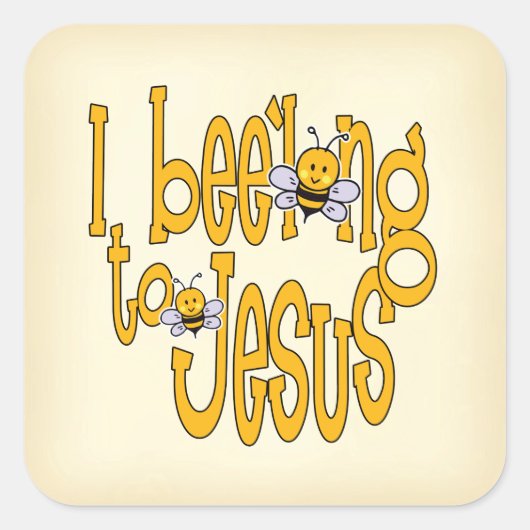 Ich bin lang zu Jesus Quadratischer Aufkleber (Vorderseite)