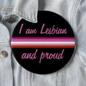 Ich bin leasbisch und stolz | Lesbische Flagge auf Button (Beispiel)