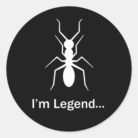 Ich bin Legende Runder Aufkleber (Vorderseite)