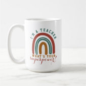 Ich bin Lehrerin Was ist dein Superpower Rainbow G Kaffeetasse (Links)