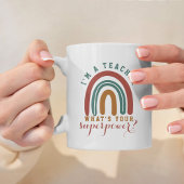 Ich bin Lehrerin Was ist dein Superpower Rainbow G Kaffeetasse
