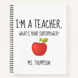Ich bin Lehrerin, was ist deine Supermacht? Notizb Notizblock