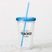 Ich bin Lehrschule Fügen Sie Ihren Namen Text simp Acryltrinkbecher (Rückseite)