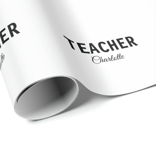 Ich bin Lehrschule Fügen Sie Ihren Namen Text simp Geschenkpapier (Rolleneckpunkt)