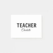 Ich bin Lehrschule Fügen Sie Ihren Namen Text simp Post-it Klebezettel (Vorderseite)