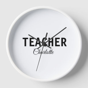 Ich bin Lehrschule Fügen Sie Ihren Namen Text simp Uhr