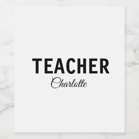 Ich bin Lehrschule Fügen Sie Ihren Namen Text simp Weinetikett (Einzelnes Label)