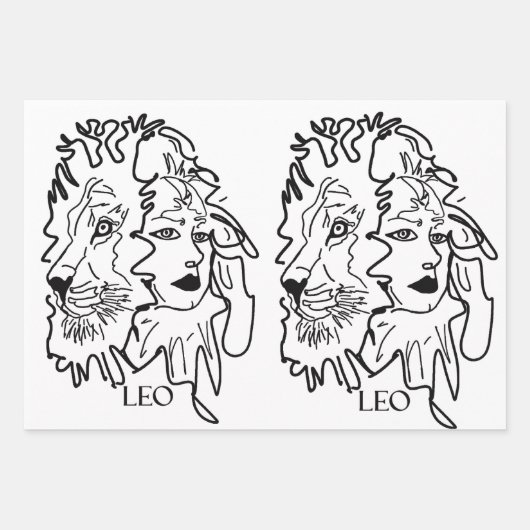 Ich bin LEO Geschenkpapier Set (Vorderseite 2)