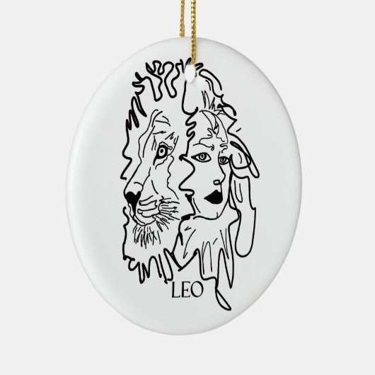 Ich bin LEO Keramik Ornament (Rechts)