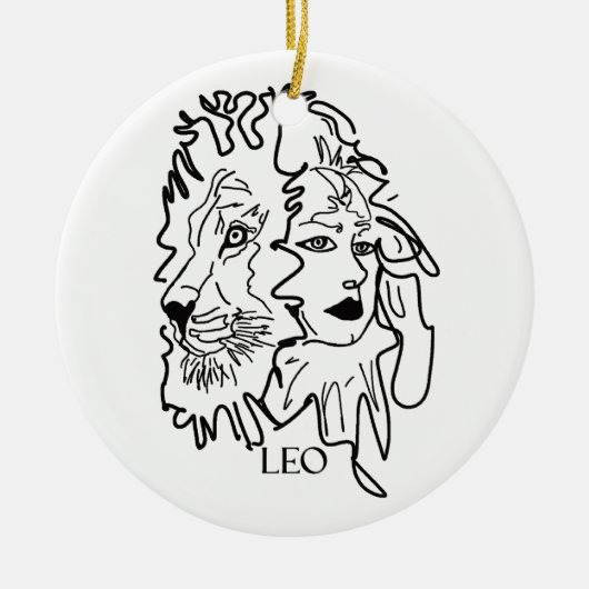 Ich bin LEO Keramik Ornament (Vorne)