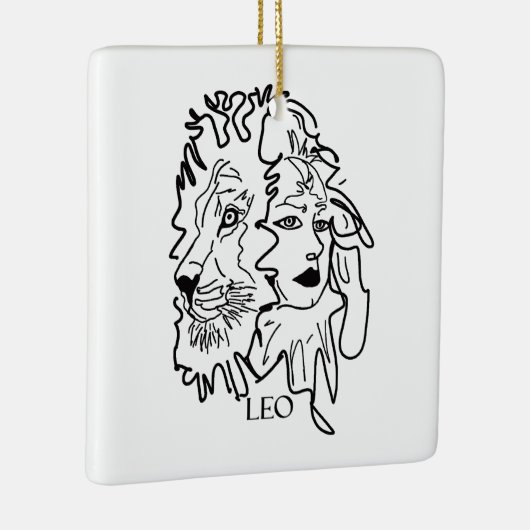 Ich bin LEO Keramikornament (Rechts)