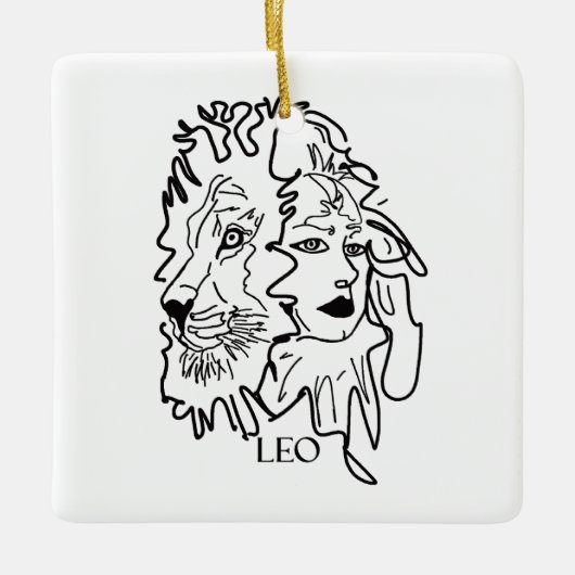 Ich bin LEO Keramikornament (Vorderseite)