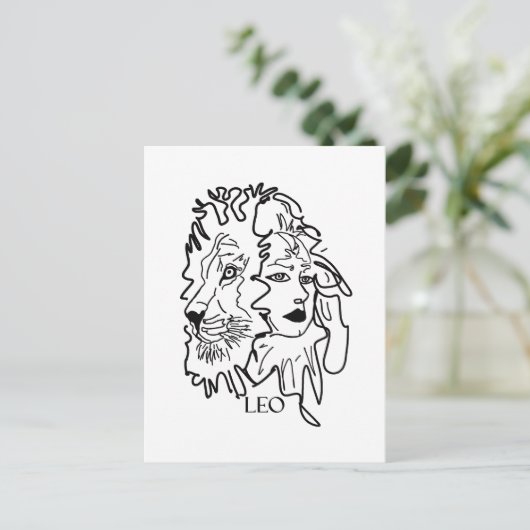 Ich bin LEO Postkarte (Stehend Vorderseite)